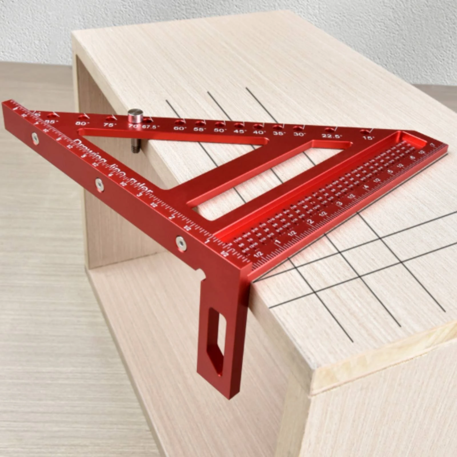 Limit Post Triangle Ruler Engraved Graduations 3D Triangular Ruler Drafting Triangle Flat Base School Supply 8-Inch
