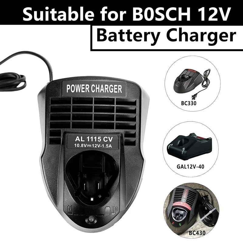 

US/UKPlug AL1115 CV Charger For Bosch 12V10.8V Li-ion Battery BAT411 BAT412 2 607 336 996 TSR1080 GSA10.8Velectrical tools drill