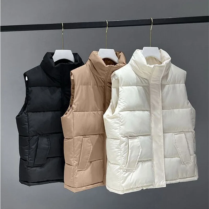 2024 New Vest Jacket donna autunno inverno piumino di cotone gilet femminile allentato coreano giacca imbottita di cotone cappotto senza maniche marea