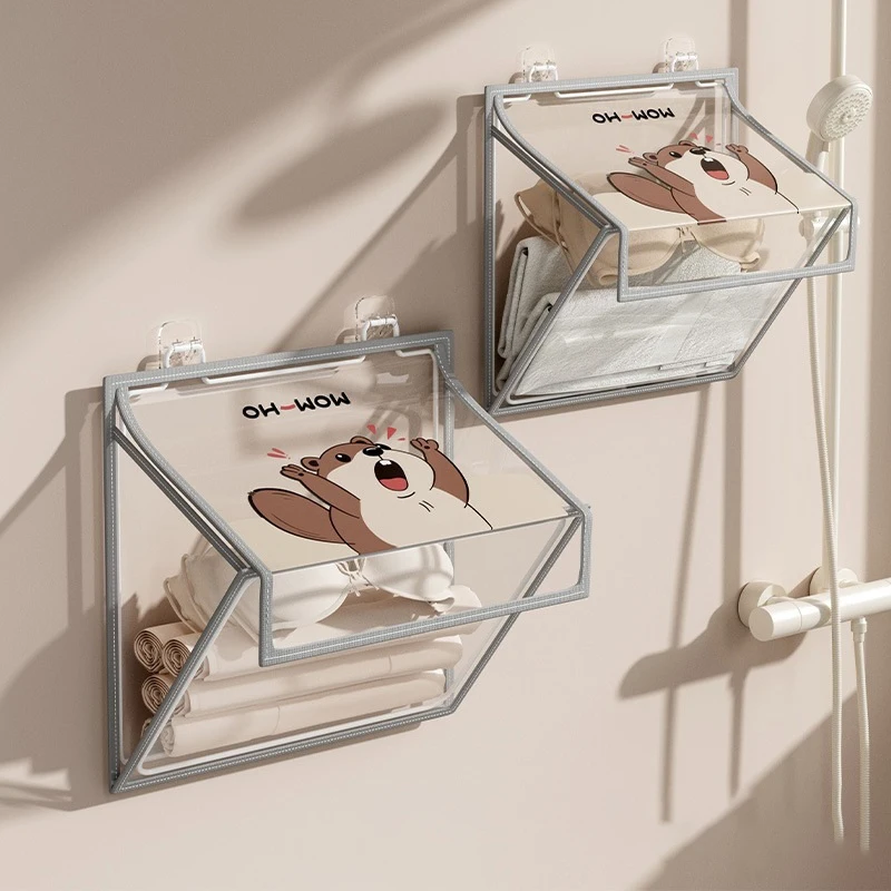 حقيبة مقاومة للماء للحمام والحمام والمرحاض وضع تخزين الملابس النظيفة وحقيبة للحمل الباب بعد الرف المثبت على الحائط متعدد الوظائف