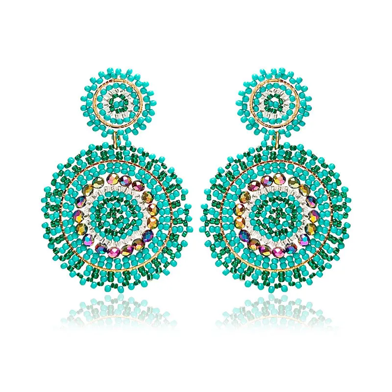 2025 New Vintage Trend Bohemian Earrings Lady Fashion Personality Simple Beaded Earrings Girls Graduation Gift