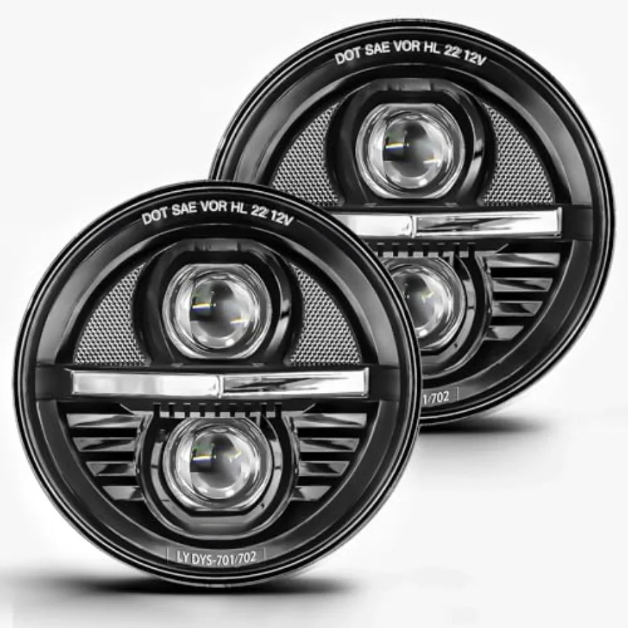 

2 шт. 7-дюймовые круглые светодиодные фары Z-образной формы с антибликовым покрытием H6024, 7-дюймовые светодиодные фары Hi/Lo Beam для Jeep Wrangler JK TJ