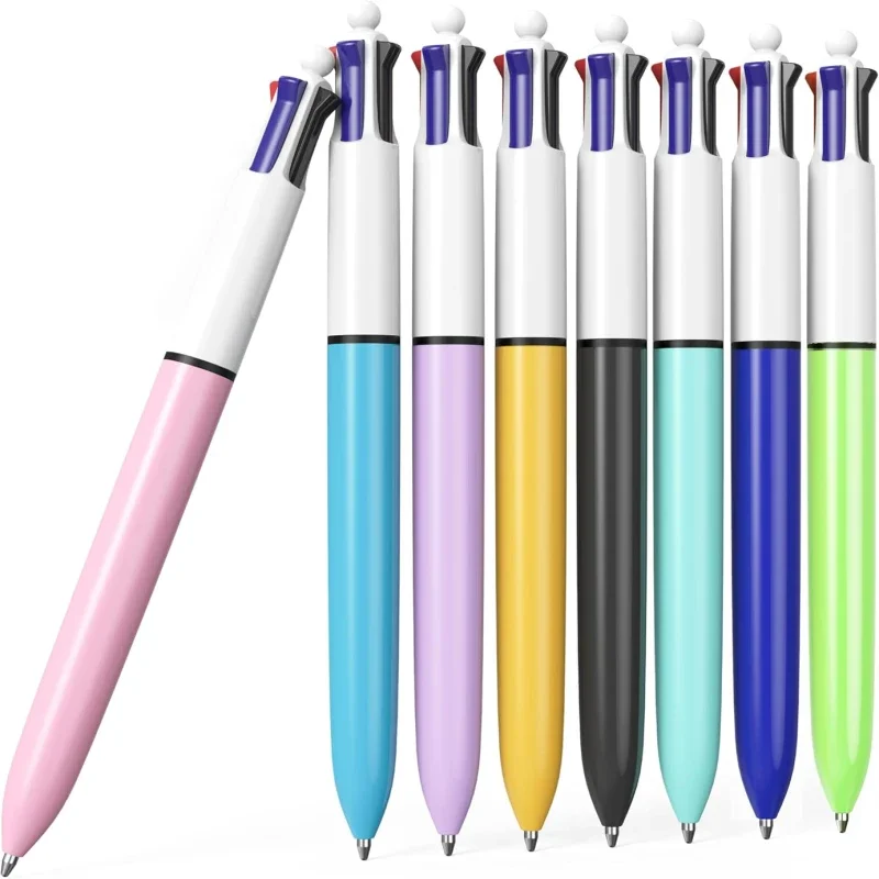 Stylo à bille multicolore 4 en 1, stylo coloré rétractable à pointe moyenne de 1.0mm pour bureau d'affaires, étudiant, médecin infirmière, etc., 1 pièce