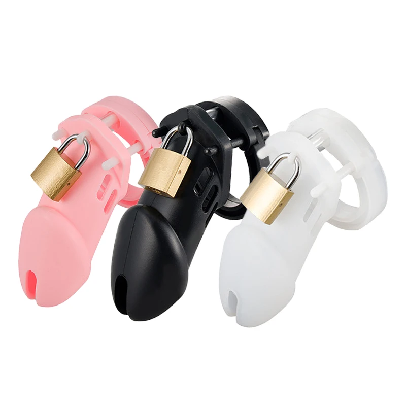 Silicone Urethra Chastity Lock with 5 Snap Ring Penis Bondage Adult Men\'s Chastity Cage Cock Restriction BDSM Abstainer Sextoys