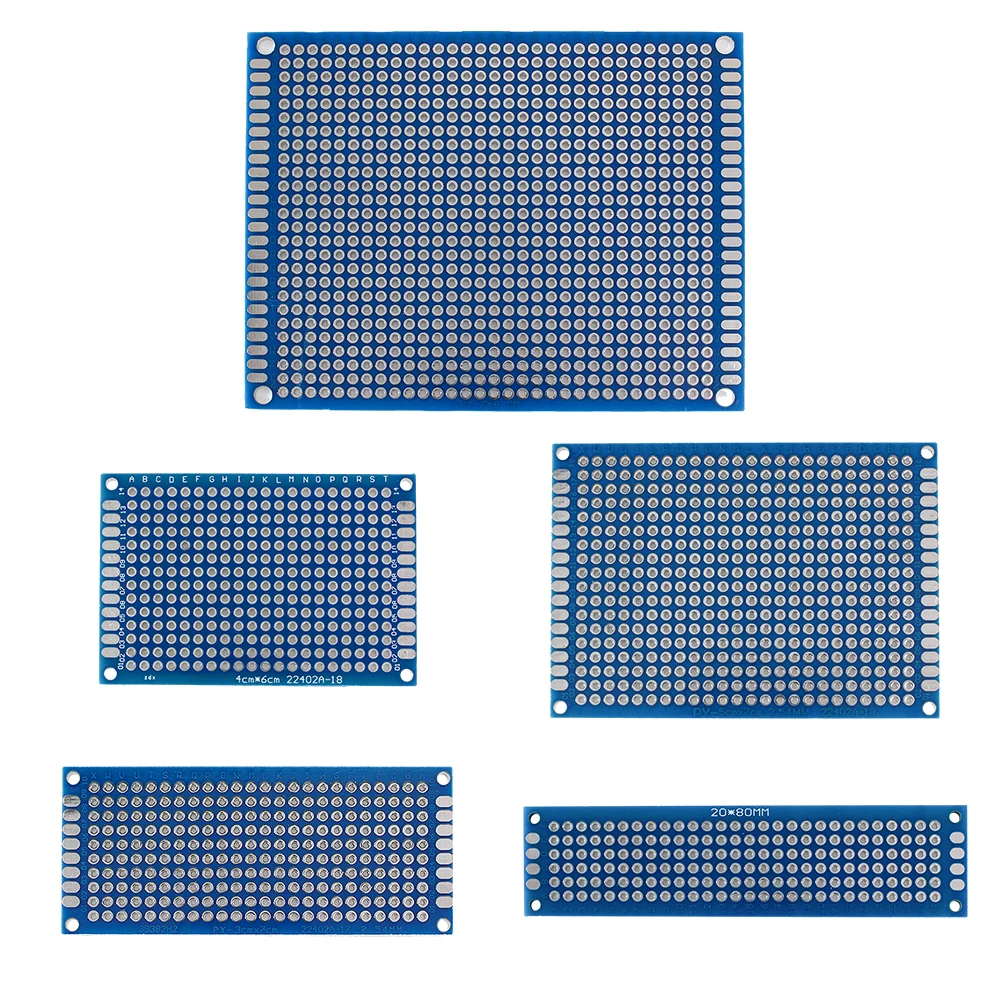 5-40PCS Double Sided PCB Board Breadboard 2x8 3x7 4x6 5x7 7x9cm Universal PCB Experiment Blue Prototype Circuit Boards