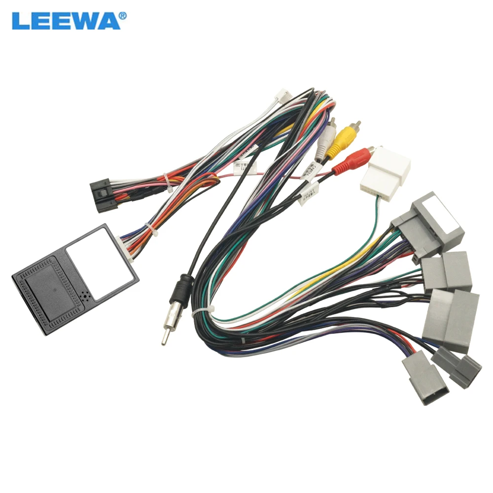 LEEWA Car Audio 16pin Wiring Harness Wire cable For Honda Elysion 2012/2015 Stereo Installation Wire Adapter