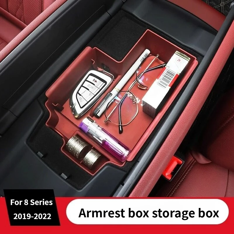 Auto-Mittelkonsolen-Aufbewahrungsbox für BMW 8er Serie G14 G15 G16 2019-2022 Armlehnenbox Aufbewahrungsbox Innenraum-Modifikation Auto-Zubehör