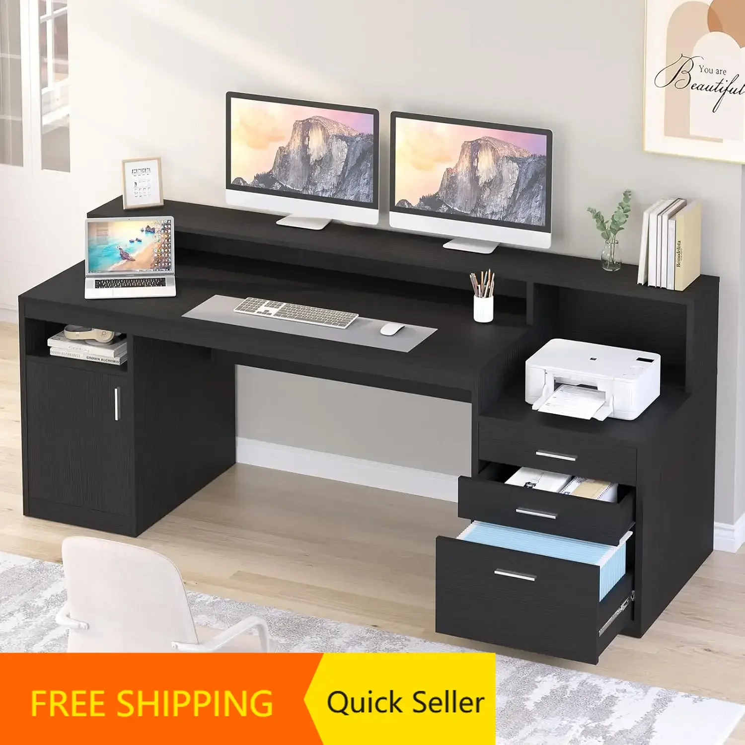 

Акционная цена. Ограниченное предложение. Компьютерный стол с 3 ящиками и полками.