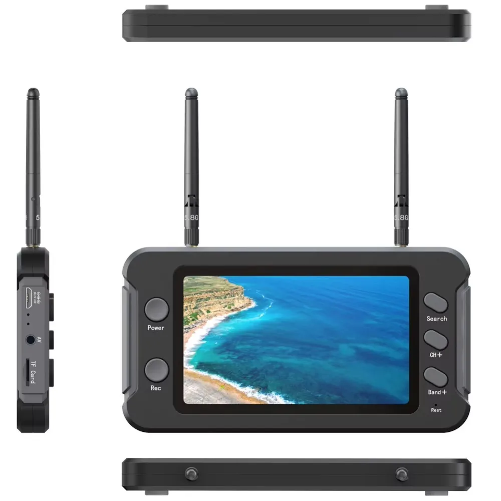 5.8G FPV Monitor with DVR 40CH 4.3 Inch LCD Display 16:9 NTSC/PAL Auto Search Video Recording RC FPV Multicopter