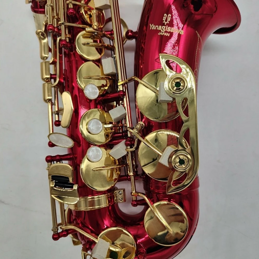 High Quality A-992 Alto Saxophone Red Eb Tone Hand Carved E-flat Professional Saxophone Jazz Instrument with Accessories