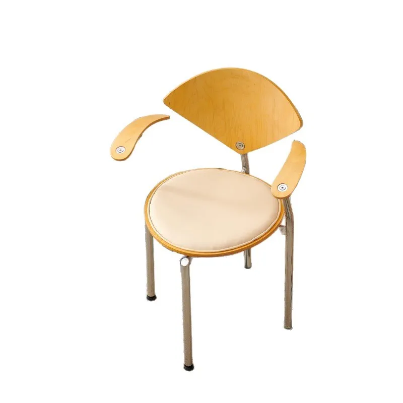 

Medieval dining chair household small apartment coffee single chair retro metal light luxury wrought iron chair
