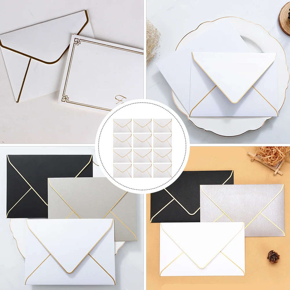 

50 pcs 1 Set Blessing Cards Beautiful Paper Envelopes High-End Greeting Envelopes For Wedding Invitation Note Storage Creative