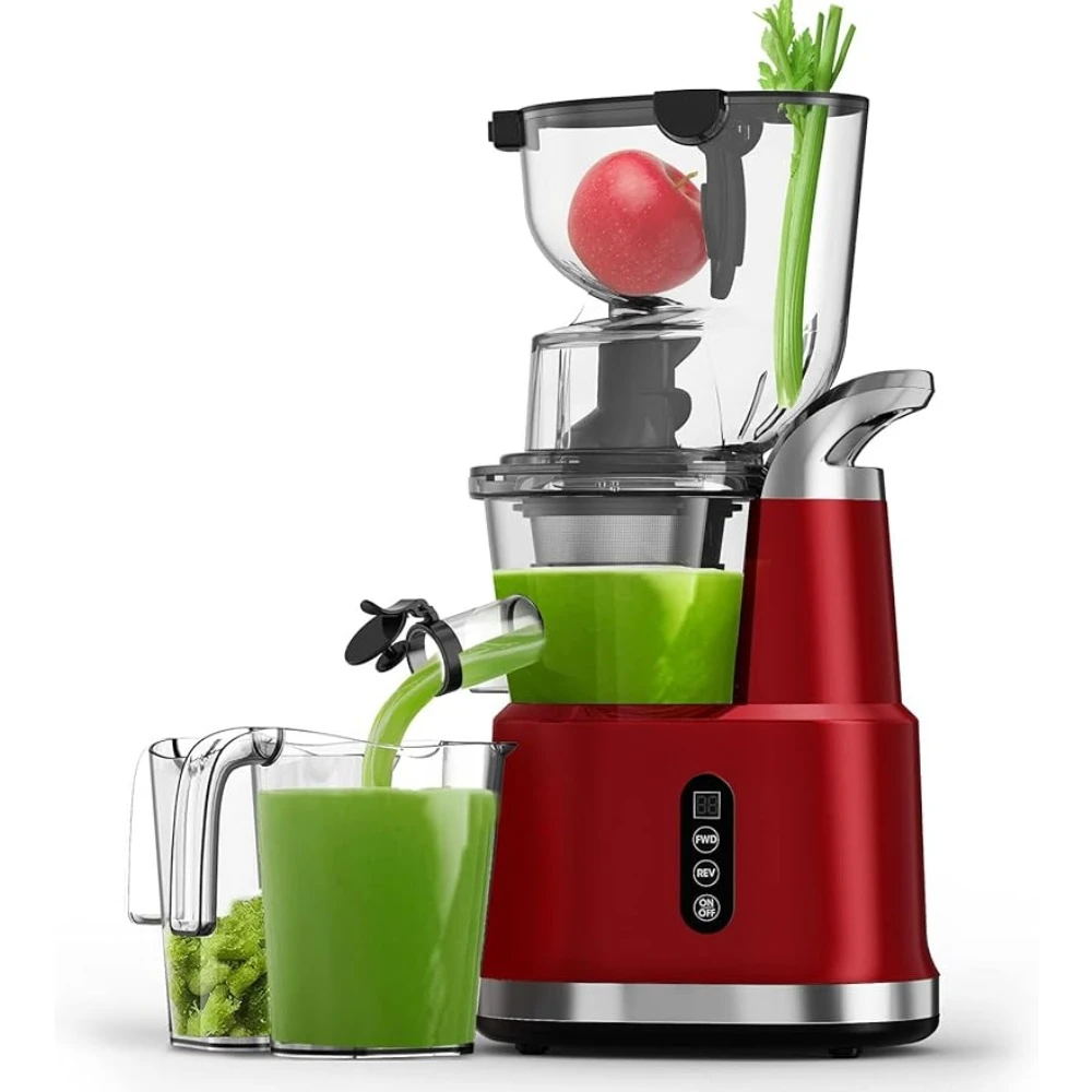 

Cold press juicer with an 83mm large mouth, whole slow chewing juicer, fruit and vegetable juicer