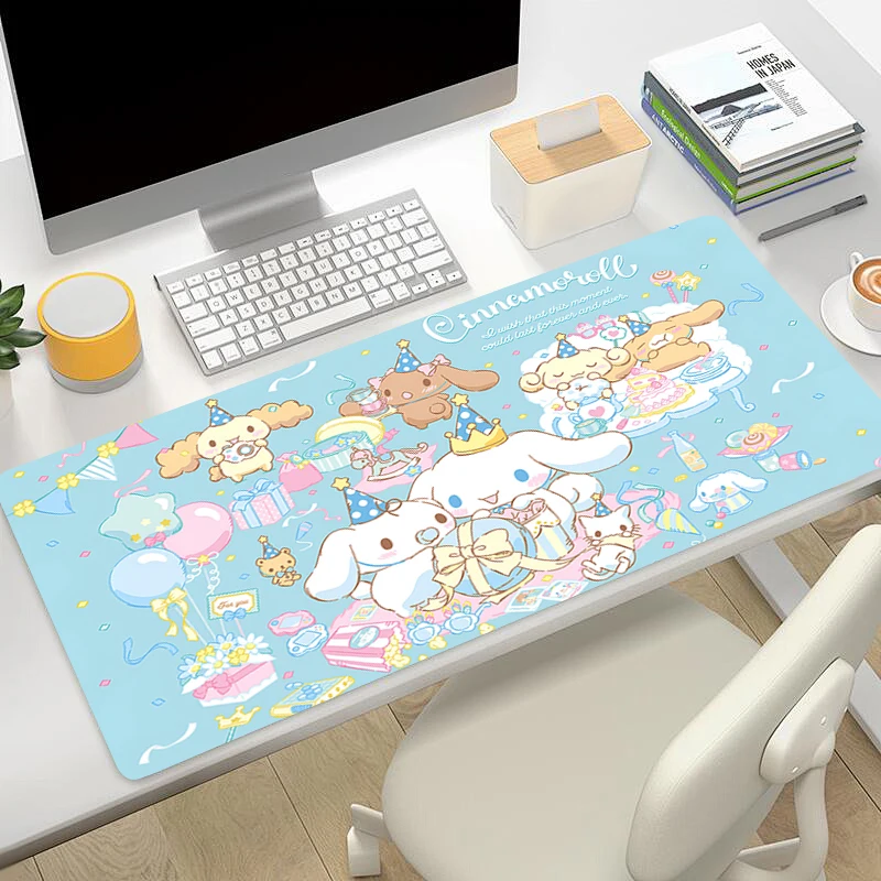 

Mouse Pad Cinnamoroll Gaming Laptops Keyboard Mat Deskmat Pc Accessories Desk Protector Gamer carpet Anime Sanrio PC Mousepads