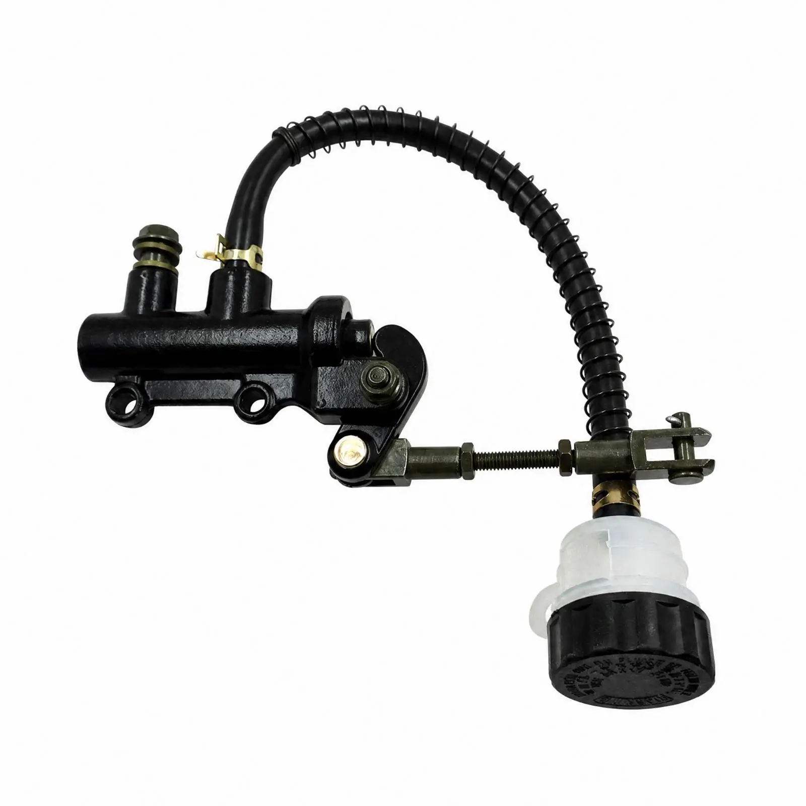 Hydraulic Brake Pump Motorcycle Rear Master Cylinder with Built in Reservoir and Adjustable Linkage for Dirt Bike Trail Quad