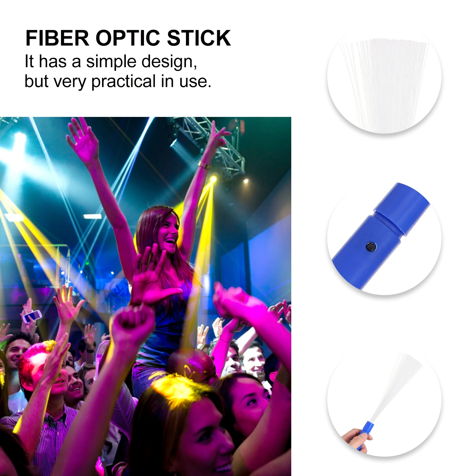 

12 Pcs Fiber Optic Flash Braids LED Glow Sticks Colorful Plastic Party Prop Concert Child Carnival Festival Wedding