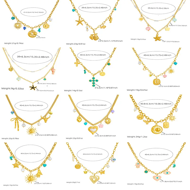 Fashion Women's Necklace Pendant Stainless Steel Sweater Chain Necklace Crystal Butterfly Multi-Element Accessories Dropshipping - Image 5