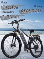 Electric Bicycle CMACEWHEEL F26 500W Motor 48V 17AH Removable Lithium Battery Adult City 29 Inch Fat Tire 7 Speed Electric Bike