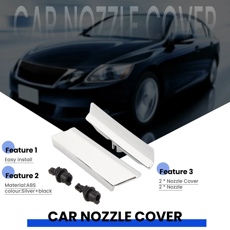 Car Styling Headlight Washer Nozzle Cover For Lexus GS300 GS350 GS430 GS450H GS460 2006-2011 85208-30031 85207-30031 view 3