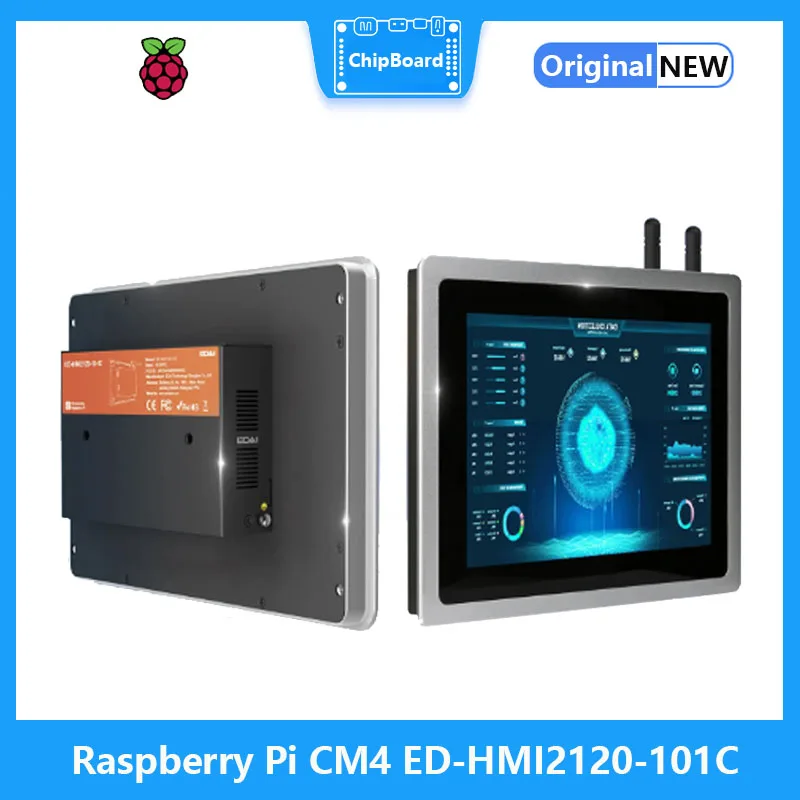 ED-HMI2120-101C Raspberry Pi CM4-based industrial panel PC adds 4G LTE, RS232 and RS485, M.2 NVMe SSD