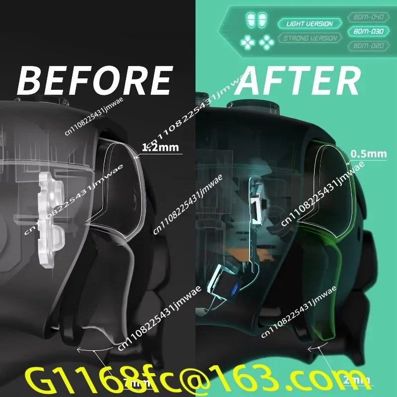 PS5 Controller BDM-030 Extreme Light Face Button Mouse Click and Micro Switch Hair Trigger Kit part