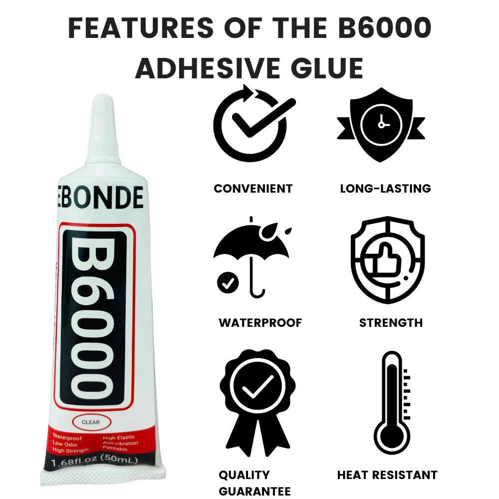 B6000 Trasparente Copertura Della Batteria Del Telefono Mobile Adesivo Incollaggio FAI DA TE Riparazione Tessuto Scarpe di Stoffa Vestito Colla Forniture Per Ufficio 15/50/110ML