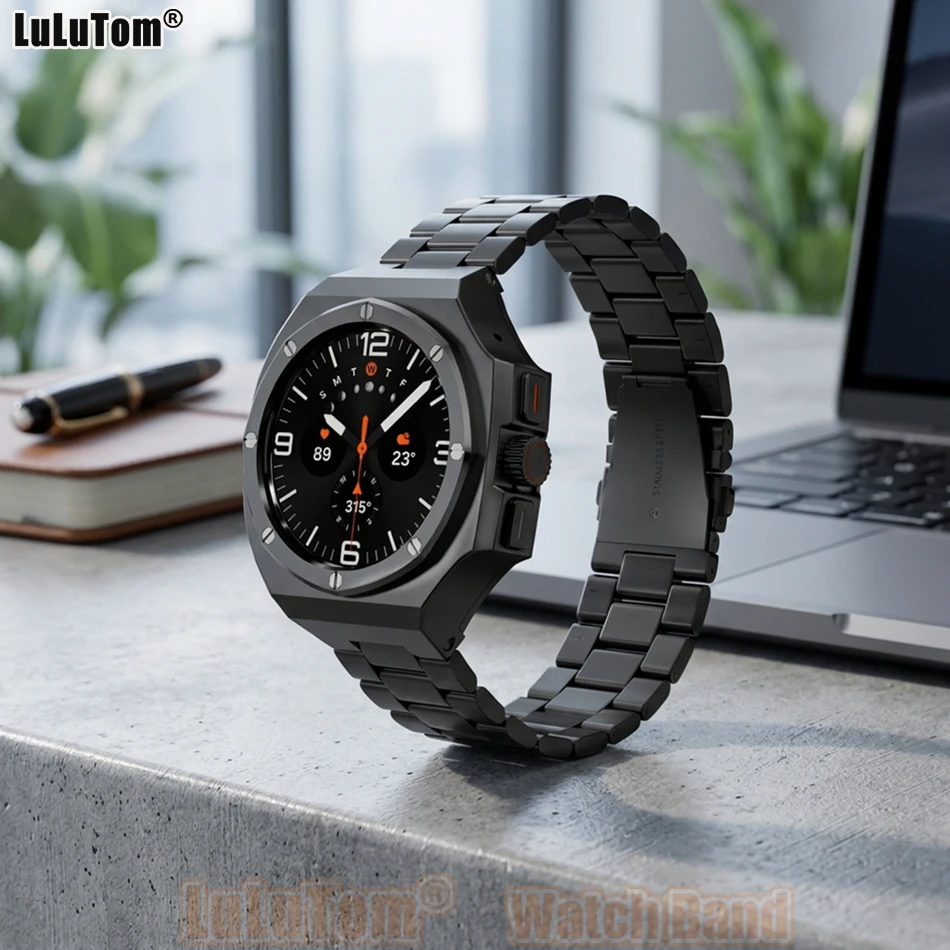 For Samsung Galaxy Watch Ultra 2/1 47mm 2026 Stainless Steel Band With Aluminum Protective Case GALAXY Ultra 2025 2024 Men Women