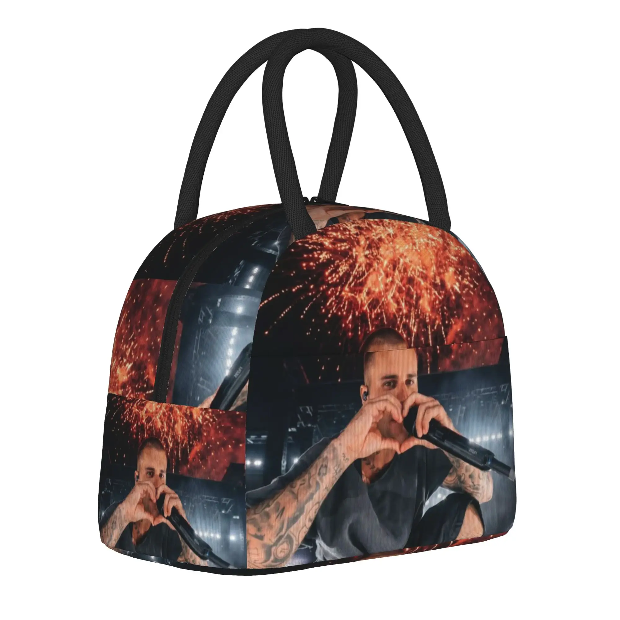 Justines Bieberchella Biebers Concert 2026 Accessories Insulated Lunch Bag For Travel Food Box Portable Thermal Cooler Lunch Box