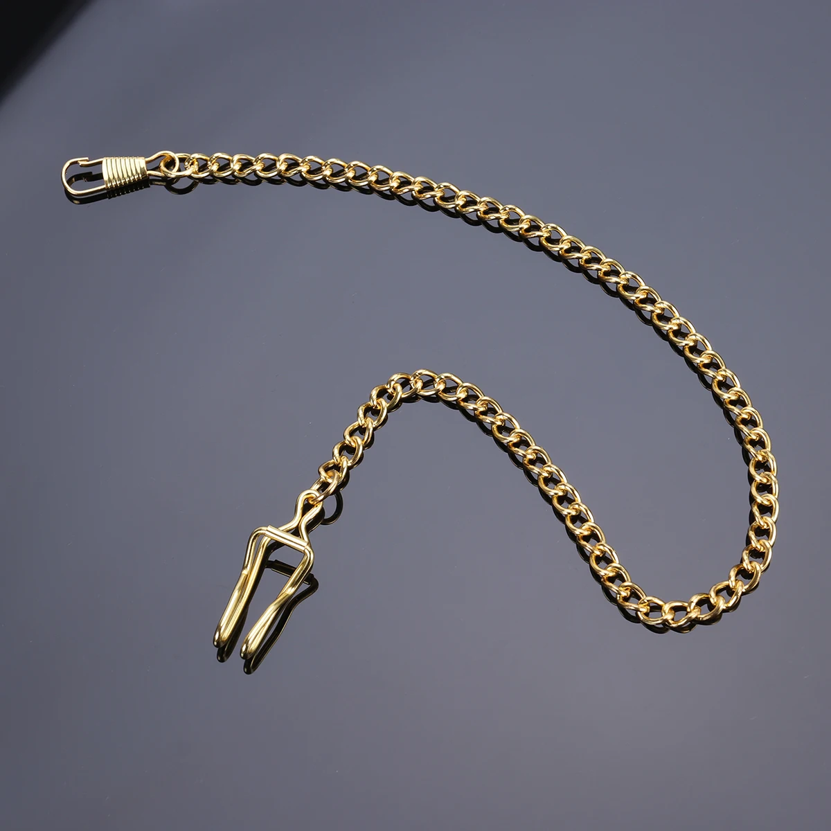 

Sturdy Silver Plated Pocket Watch Chain Heavy Duty Lobster Claw Attachment Shiny Durable Chain For Classic Watch Accessories