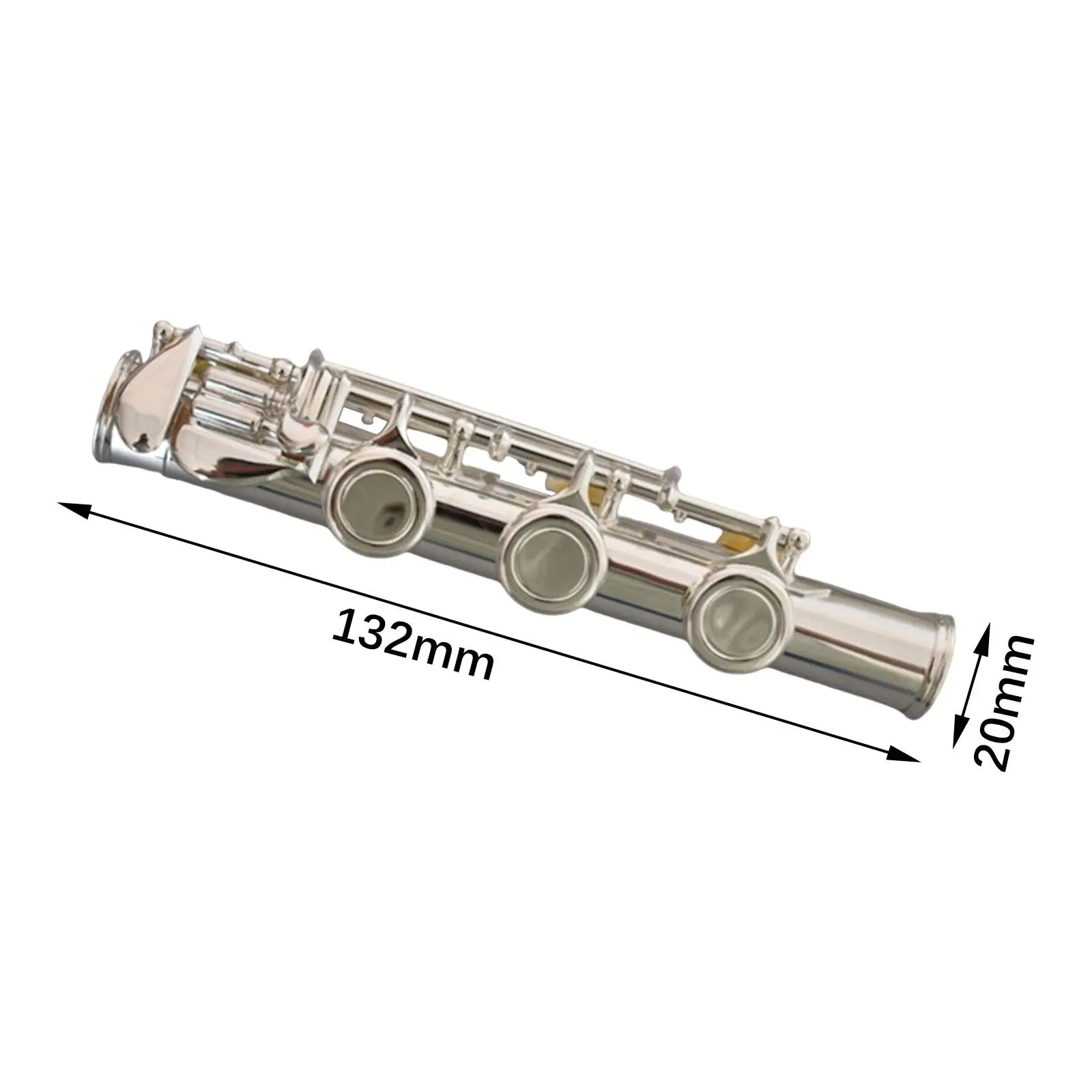 17keys Flute Foot Joint Replacement Part for Flute Supply Modular Repair Fits Transverse Flute with B Foot Open Holes