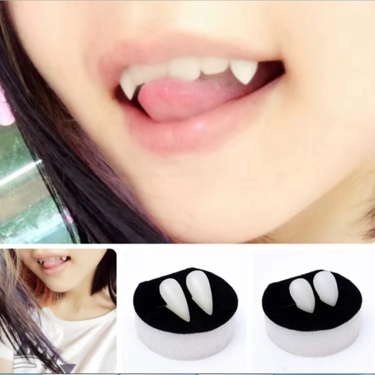 4pcs Wholesale Halloween Cosplay Dentures Vampire Teeth Devil Fangs Costume Ghost Props