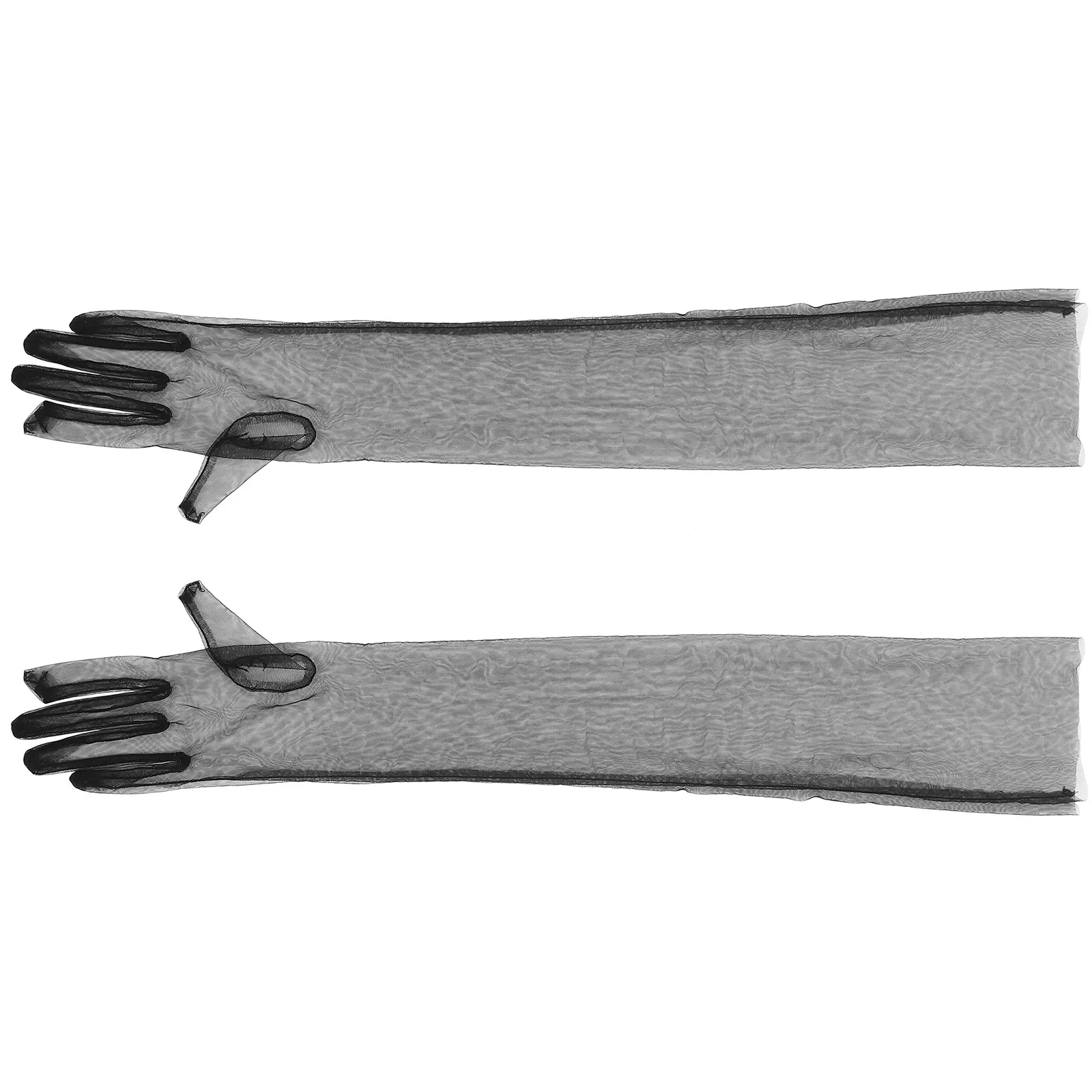 

Sheer Tulle Gloves Wedding Dress Black Mesh Women Sun Protection Formal Long Elegant Arm Fashion Brides Accessories Functional