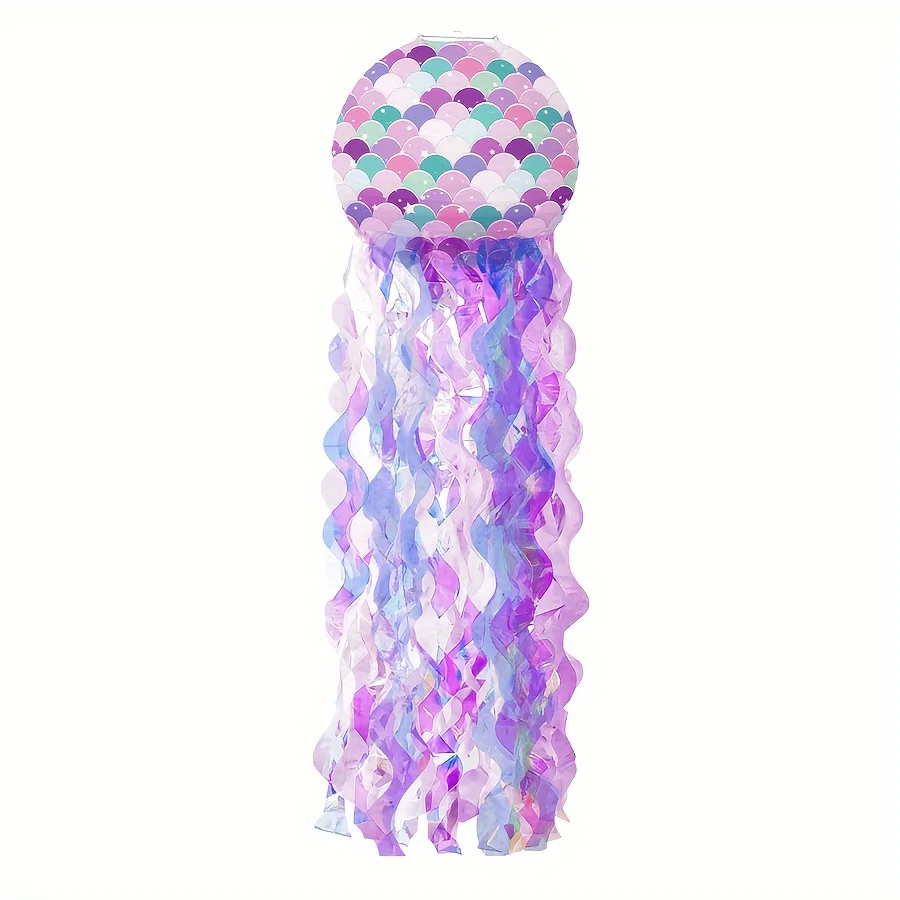 1Pc Kwallen Papieren Lantaarns, Hangende Gradiënt Kleurrijke Zeemeermin Jelly Fish Verjaardagsdecoraties voor Onder De Zee Thema