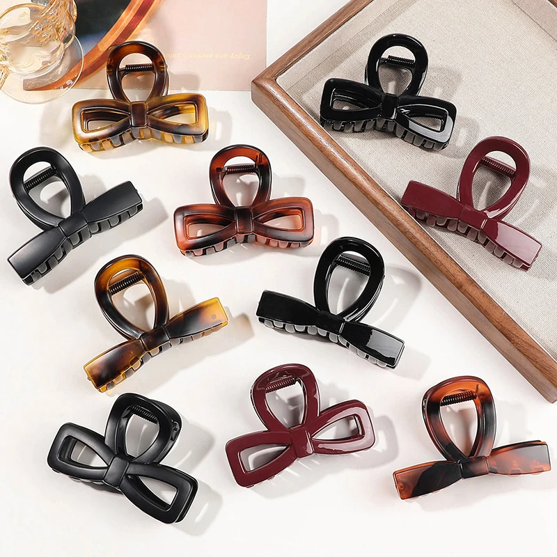 

Fashion Bowknot Hair Clip For Women Girls Sweet Versatile Hair Accessories Elegant Shark Clip Temperament Hair Clip Gifts