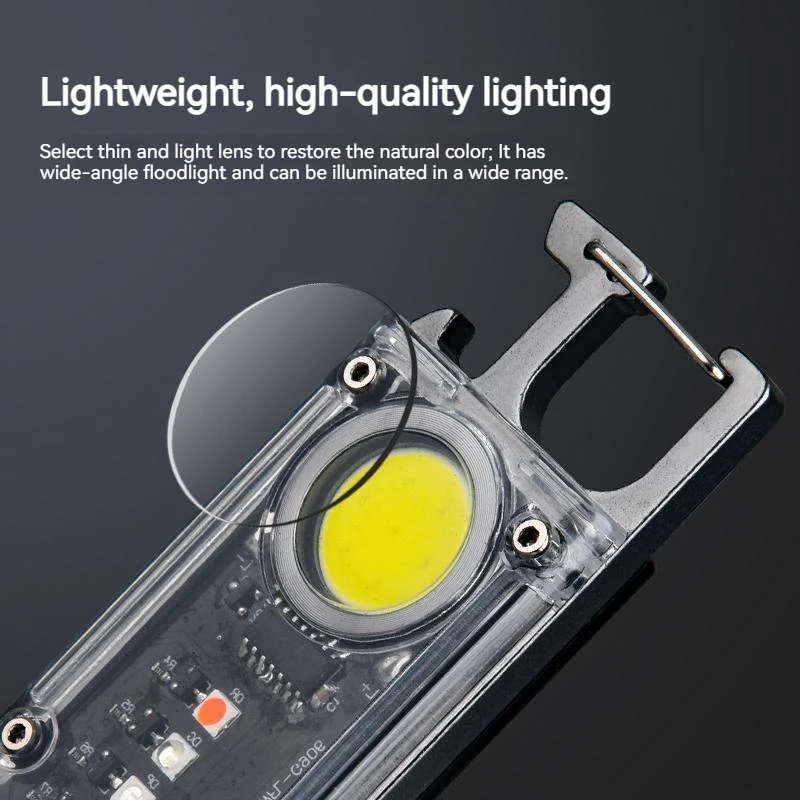 Mini torcia portachiavi a LED torcia da lavoro portatile lanterna apribottiglie multifunzione impermeabile a luce forte esterna con magnete