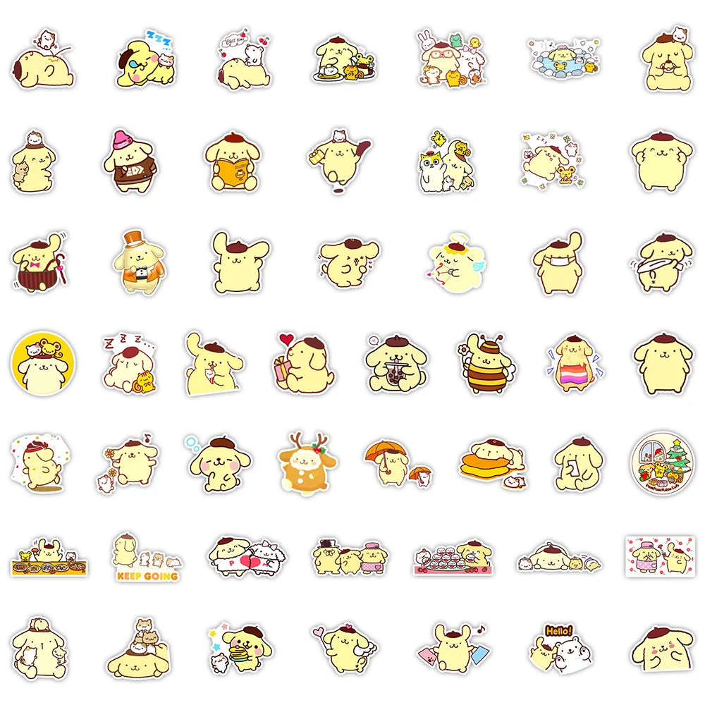 10/30/50PCS Sanrio Pompom Purin Stickers Graffiti Cute Decal Kid Toy Gift DIY Suitcase Wall Stationery Helmet Waterproof Sticker