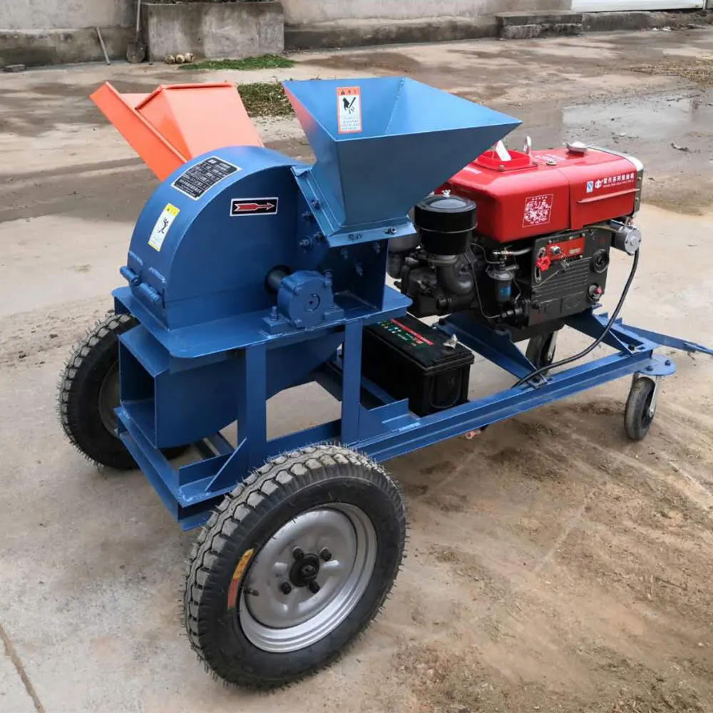 Wood Chipper Mobile Portable Electric Branch Shredder Multi-function Garden Leaf Straw Crushing Grinding Machine