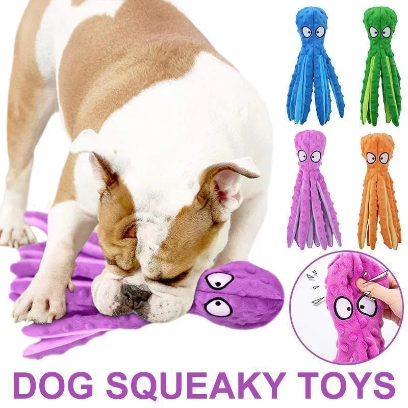 Dog Toys Pet Plush Toy Soft Octopus Shape Dog Chew Interactive Toys Grinding Teeth Toy For Dogs Puppies Dog Supplies