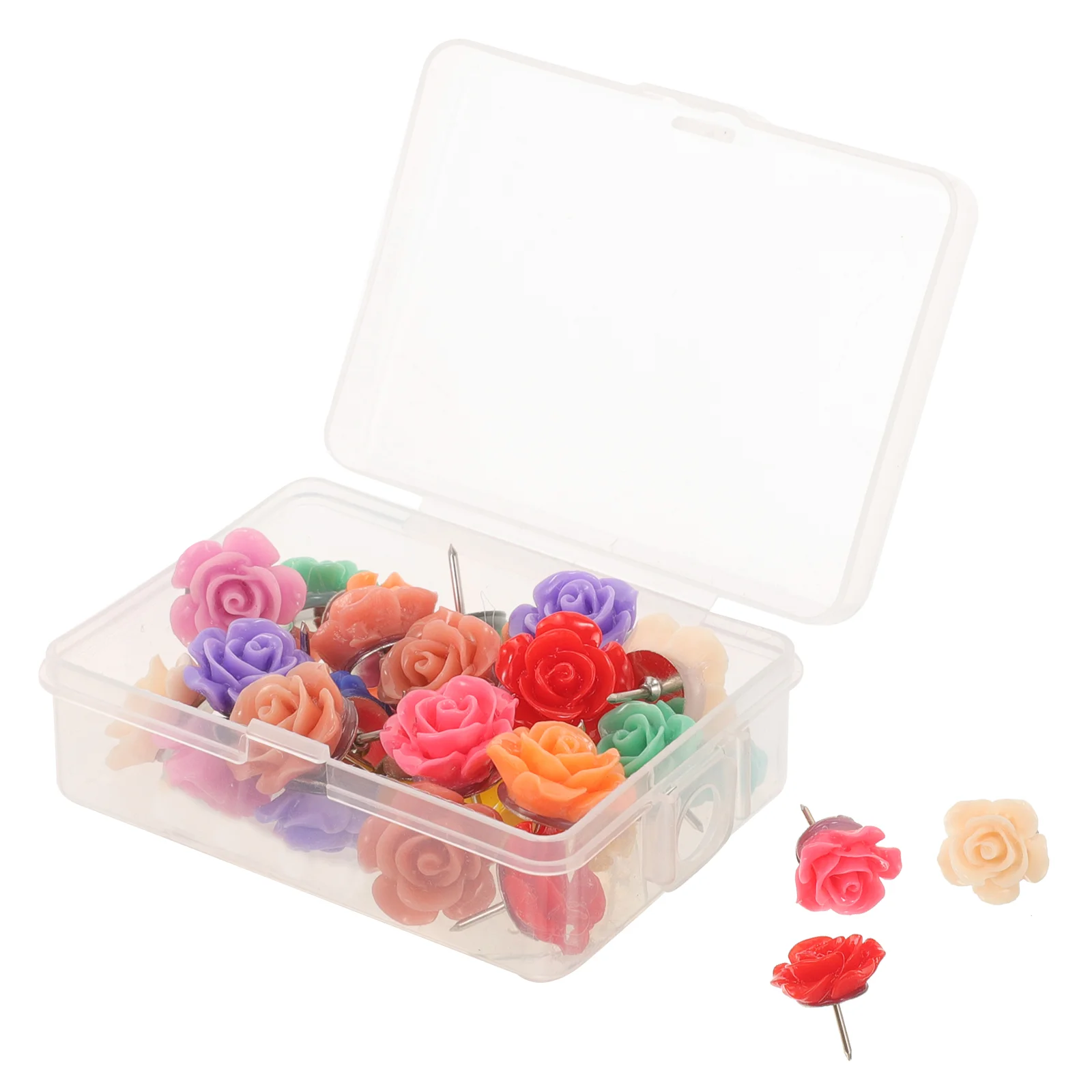 

30 Pcs Decoration Message Board Pin Decorative Flower Pushpins Household Multi-function Rose Tacks