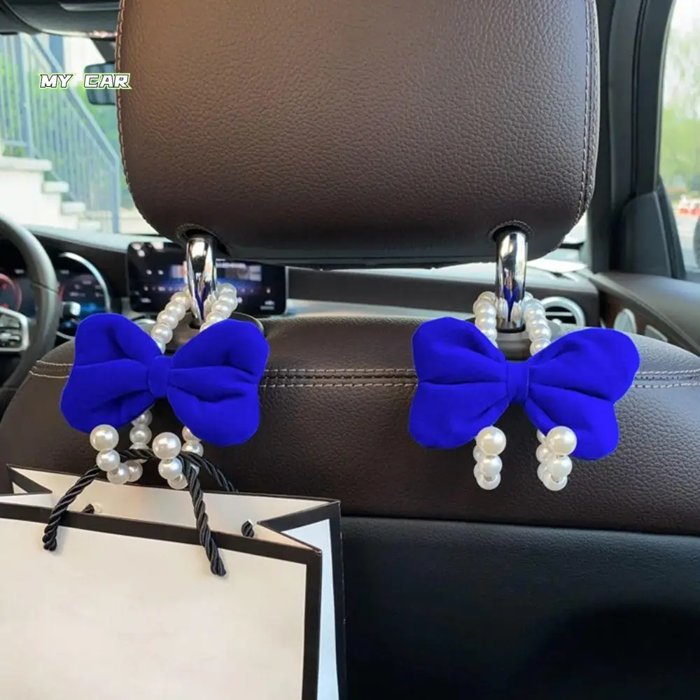 

Sweet Bowknot Bow Car Hook Durable Alloy Pearl Car Organizer Clip Elegant Light Luxury Adorable Bow Knot Car Hook Car Styling