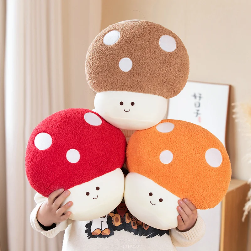 

30cm Multicolour Mushroom Plushie Throw Pillow Sofa Cushion Decor Creative Stuffed Plant Toys Doll for Kids Girls Birthday Gifts