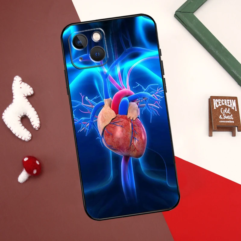 Medical Human Organs Heart Art Case For iPhone 16 13 12 14 15 Pro Max Mini Plus X XS MAX XR 11 14 15 Pro Max Cover Case