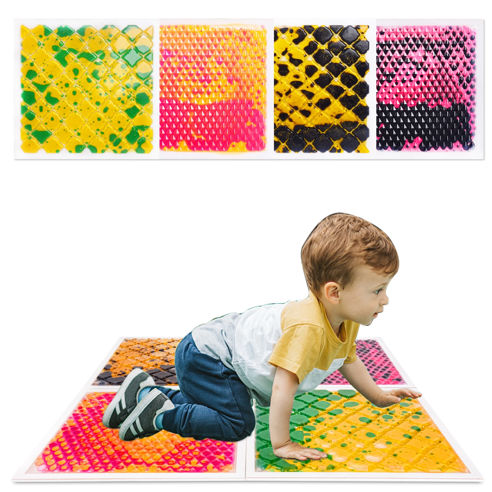 

Stimulating Movement Sensory Stepping Pads Liquid for Therapy Floor Use Sensory Pads Autistic Children Autistic Mat