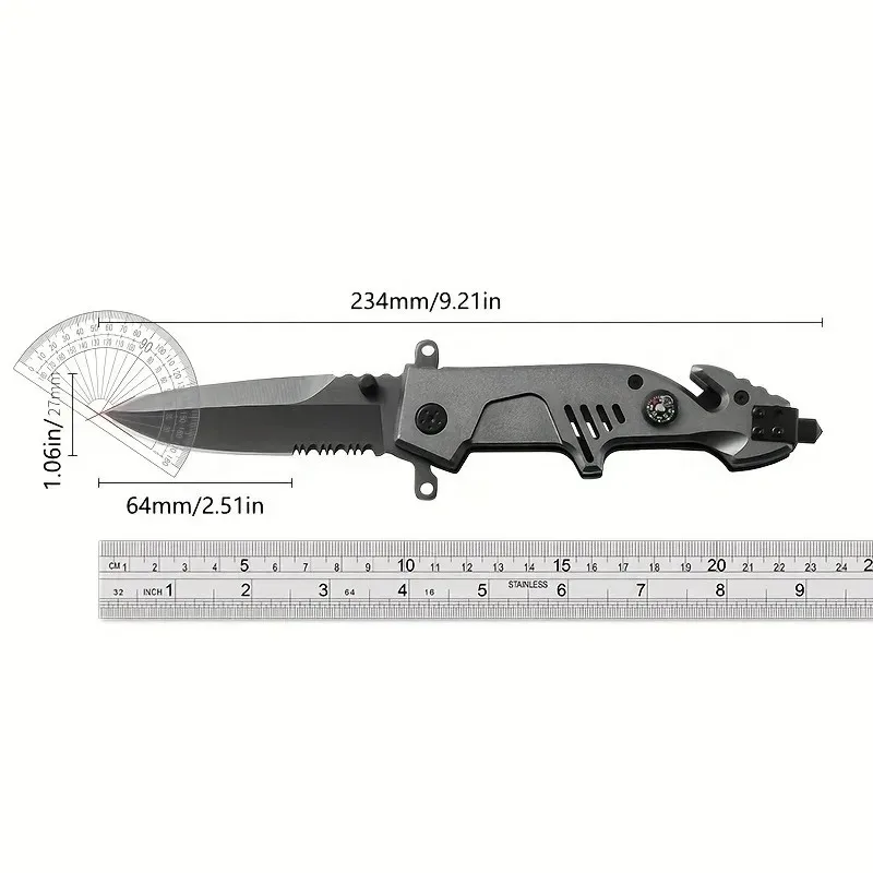 Multifunctional Folding Pocket Knife - Sharp Compact Tool for Camping Fishing Hunting Wilderness Survival Titanium Knife