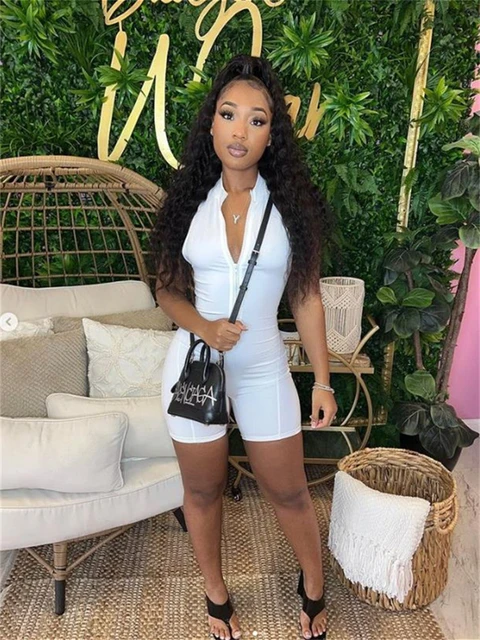 WESAYNB Wholesale Clothing Jumpsuit Women 2022 One pieces Romper Womens Jumpsuit Summer White Pink Black Bodycon Romper Playsuit AliExpress