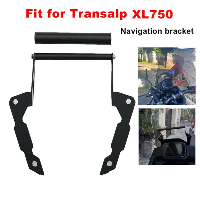 

For Honda XL750 Transalp 2023 Black Motorcycle Windshield Bracket With Expansion Rod Moto Mobile Phone Holder Navigation Stand