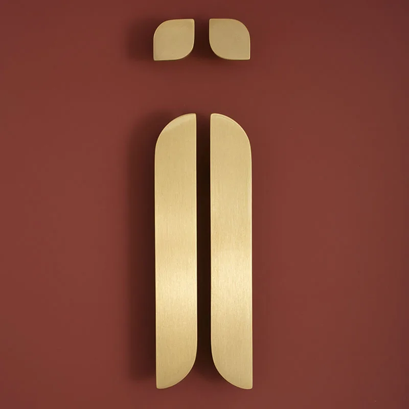 Modern Simple Wardrobe Handles Cabinet Knobs Furniture Door Pulls for Drawer Dresser Cupboard Brass Hardware