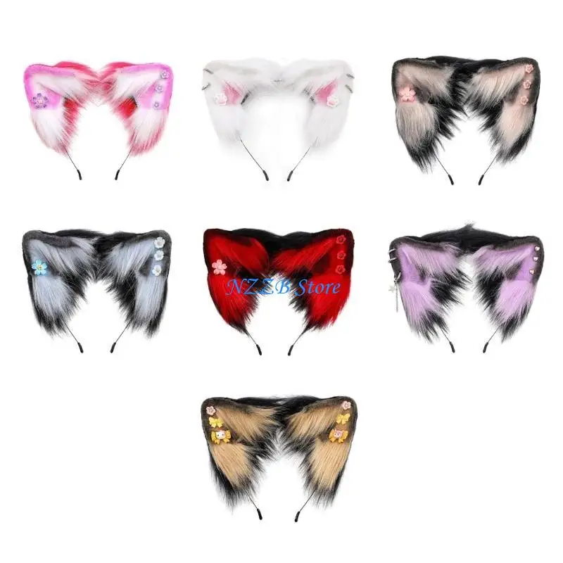 

T21F Funny Ears Headband Cosplay Maid Hairbands Carnivals Party Hair Decors