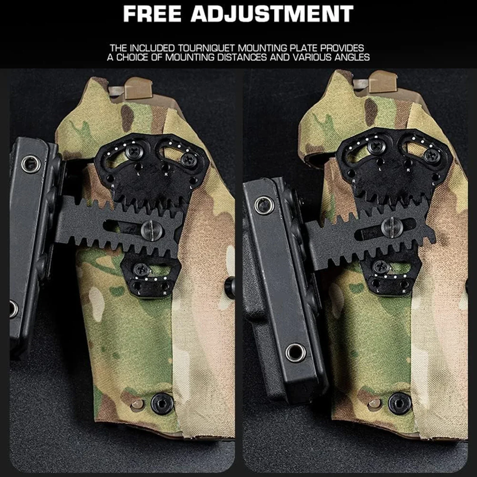 Tactical Holster Adapter Metal Negative Cant Plate Outdoor Airsoft Hunting Holster Extension Tourniquet Carrying Gear
