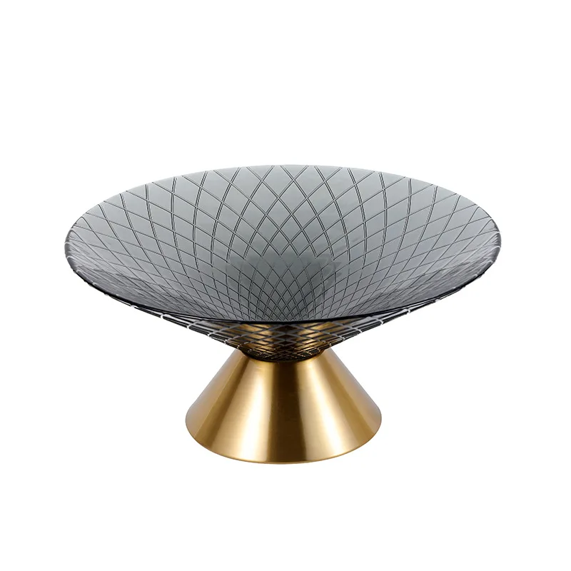 

High-grade crystal glass multi-color Internet celebrity fruit tray Modern living room coffee table Home desktop light luxury